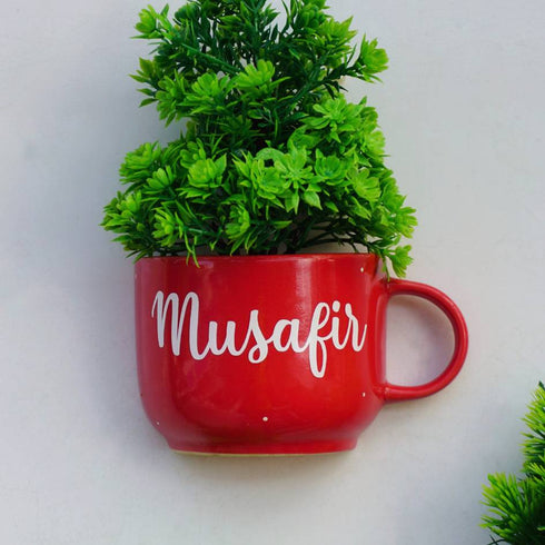 Retro Cup Planters | Ceramic Wall Planter | Table Accessory | Personalised Gift | Home Decor